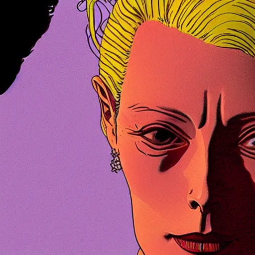 Prompt: tilda swinton retro minimalist portrait by jean giraud, moebius starwatcher comic, 8 k