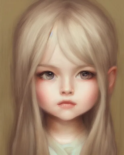 Prompt: portrait of a cute girl painted by Nicoletta Ceccoli, detailed, award winning, digital painting, artstation, concept art, smooth, sharp focus, illustration,