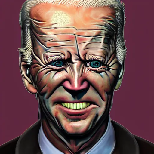 Image similar to biden became bloody ugly lovecraftian degenerate abomination, photo - realistic, color image, 2 k, highly detailed, bodyhorror, occult art, by giger