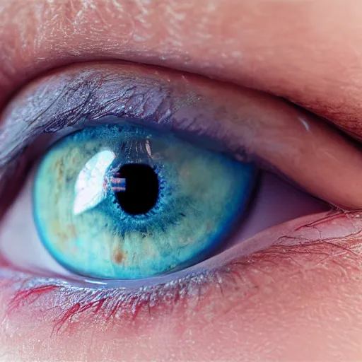 Image similar to a blue eye, realistic, award winning, detailed, 8k, HD, hyper realistic, octane render, close up, cycles render,