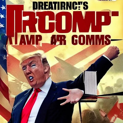 Image similar to Donald Trump as an action hero fighting off commies, 4k