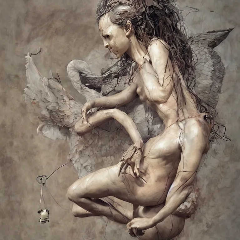 Image similar to angel, 3 d render, esao andrews, jenny saville, surrealism, dark art by james jean, greg rutkowski