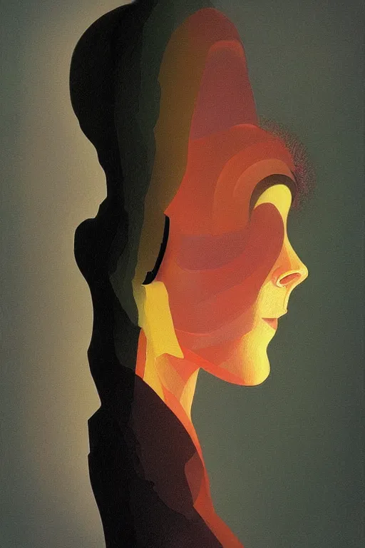 Image similar to woman wearing oculus and digital glitch head edward hopper and james gilleard, zdzislaw beksisnski, higly detailed