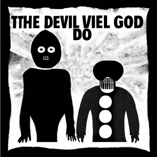 Prompt: the devil and god are raging inside me album cover