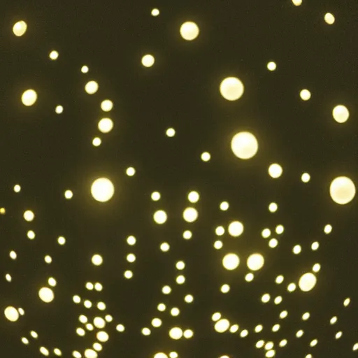 Prompt: forrest illuminated by glowing spheres, night, 5 5 mm