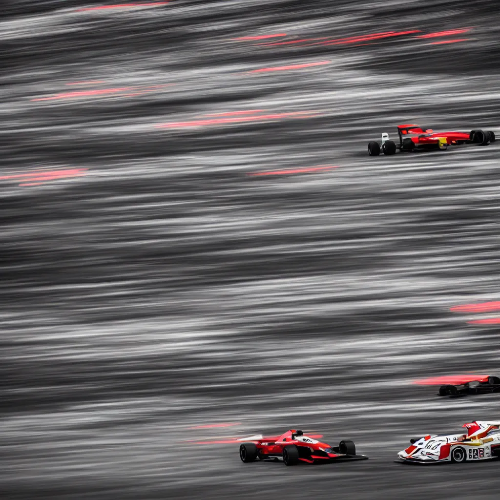 Image similar to racing cars in long exposure photographed by andreas gursky, sony a 7 r 3, f 1 1, ultra detailed,