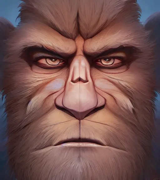 Image similar to face icon stylized minimalist big foot, loftis, cory behance hd by jesper ejsing, by rhads, makoto shinkai and lois van baarle, ilya kuvshinov, rossdraws global illumination