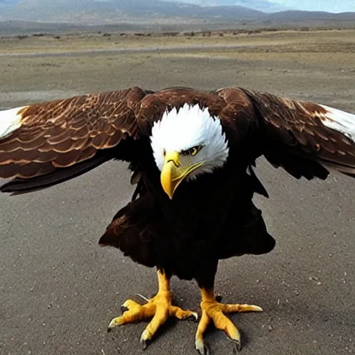 Image similar to an eagle wearing a palestinian scarf