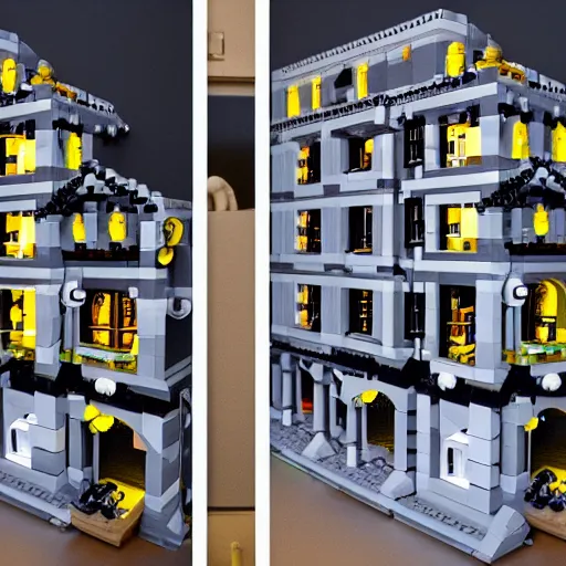 Image similar to Escher day and night as a lego set, soft lighting