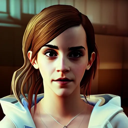 Prompt: Emma Watson screenshot from overwatch