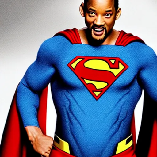 Image similar to will smith as superman