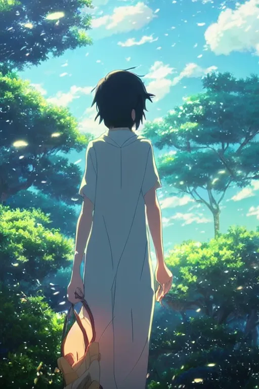 Image similar to fantasy romance movie poster by makoto shinkai, visually stunning, beautiful lighting