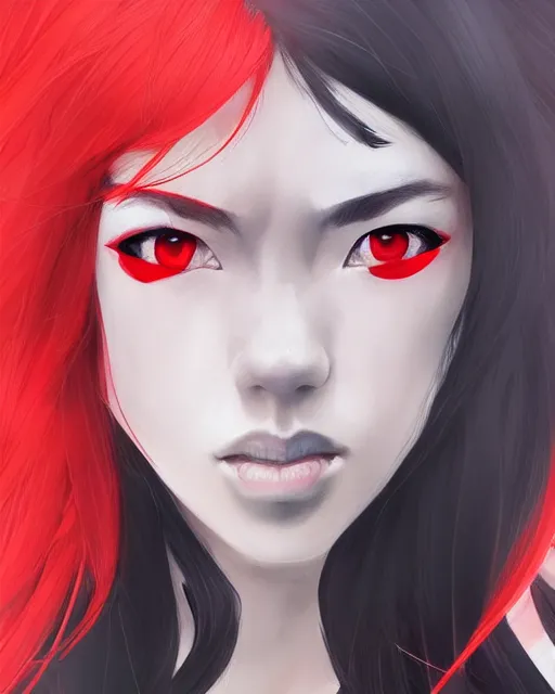 Prompt: a stunning portrait of ryuko matoi, close up portrait, highly detailed, trending on artstationhq, minimalism