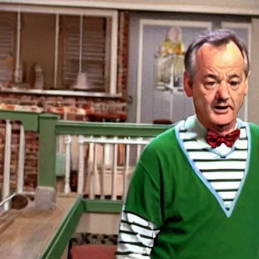 Prompt: a still of bill murray as steve from blues clues