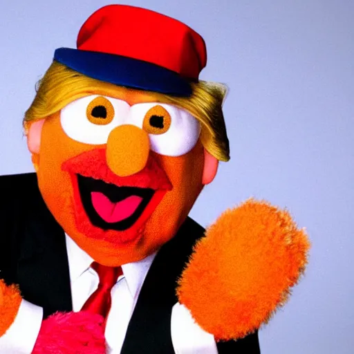 Image similar to donald trump as an angry muppet!!!!!