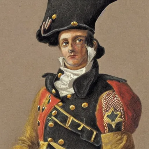 Image similar to a rabbit dressed as a napoleonic officer