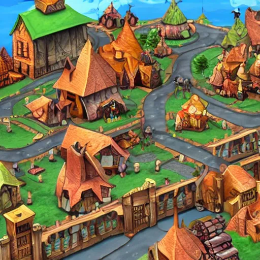 Prompt: wizard village
