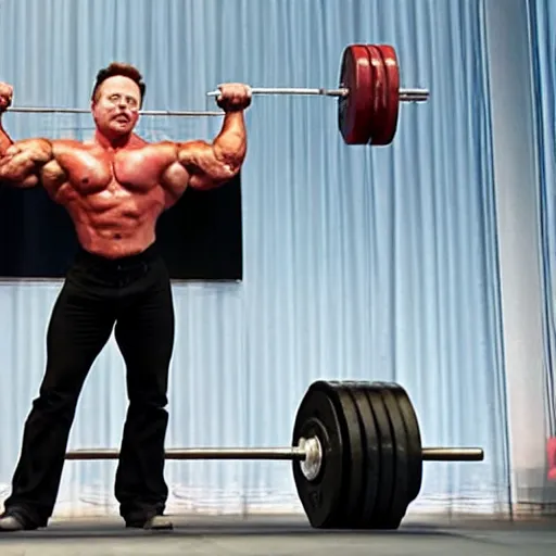 Image similar to elon musk as a muscular bodybuilder