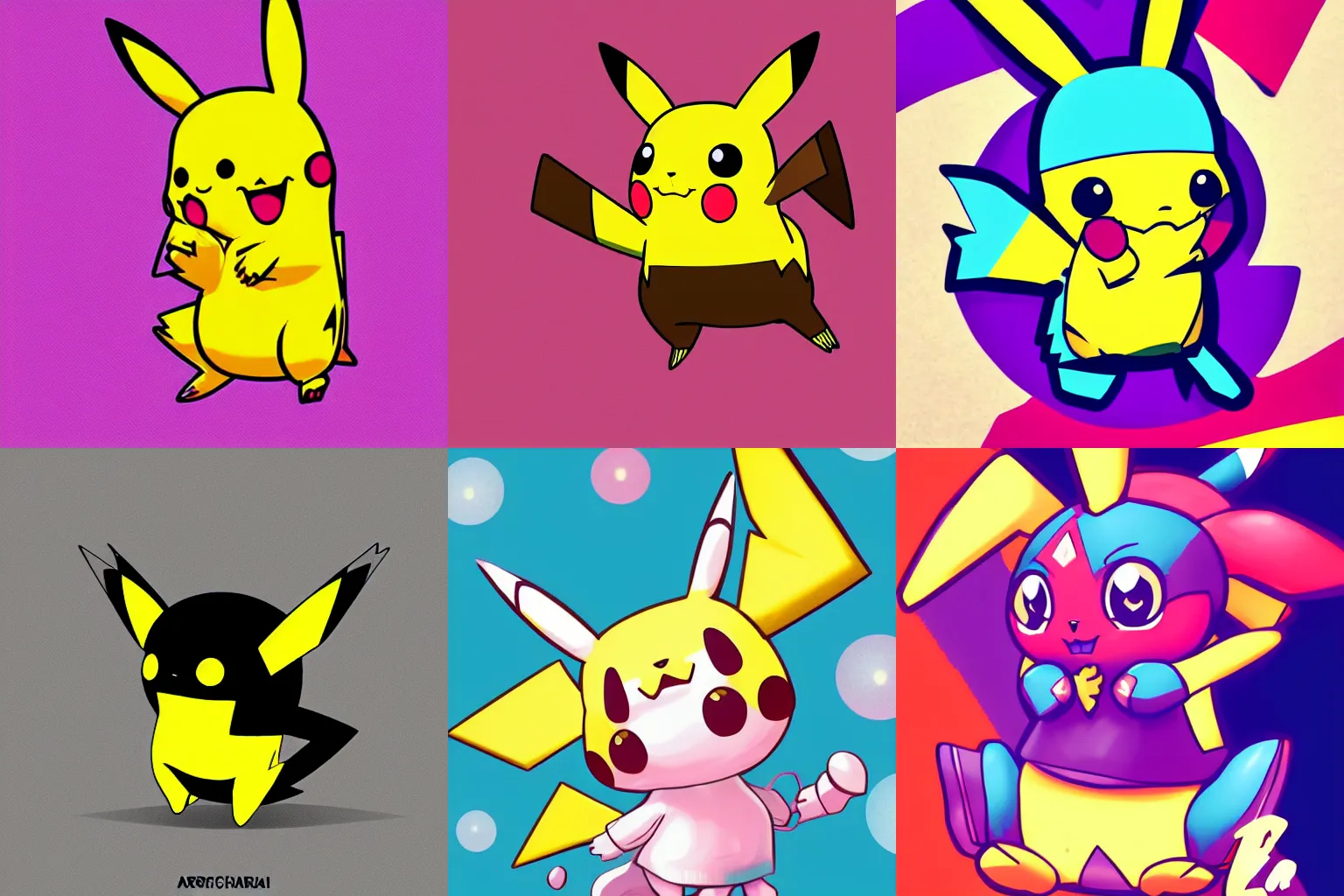 Prompt: digital art rendered stylized cute kawaii pikachu chraracter design dynamic pose, colorful, clean, trending on artstation
