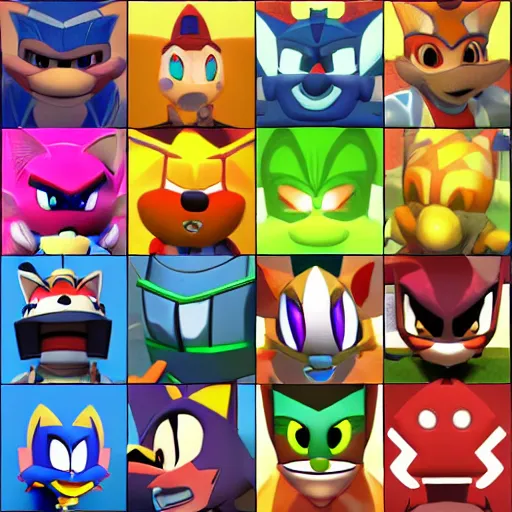 Image similar to crash bandicoot bros kirby super star ultra sonic the hedgehog gta style ratchet and clank