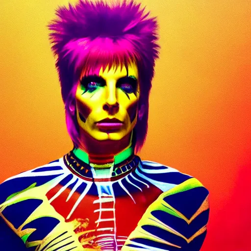 Prompt: ziggy stardust from Mars anamorphic illusion 4k