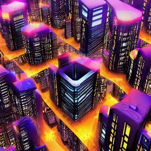 Image similar to this is an image of cyber city made for the gods