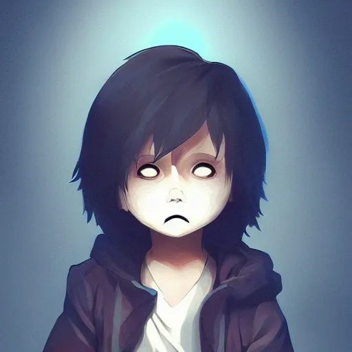 Prompt: cute little boy anime character inspired by jason voorhees art by rossdraws, wlop, ilya kuvshinov, artgem lau, sakimichan and makoto shinkai, anatomically correct, extremely coherent, highly detailed, sharp focus, slasher movies, smooth, red lighting, very realistic h 5 7 6