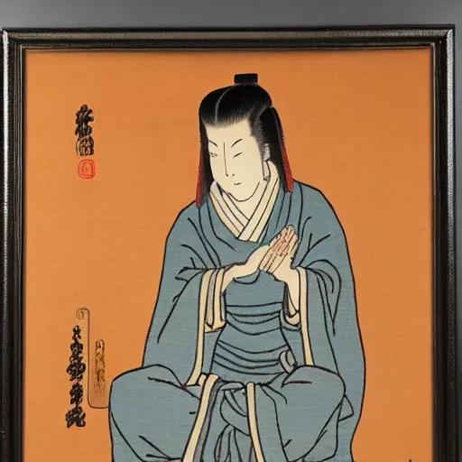 Prompt: Jedi meditating, Edo period japanese art, award-winning art