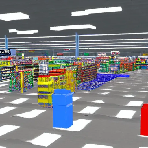 Image similar to flooded walmart, ps 2 game screenshot