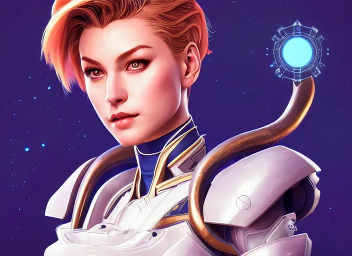 Image similar to symmetry!! portrait of sailor uranus! alien in the style of horizon zero dawn, machine face, intricate, elegant, highly detailed, digital painting, artstation, concept art, smooth, sharp focus, illustration, art by artgerm and ross tran and greg rutkowski and alphonse mucha, 8 k