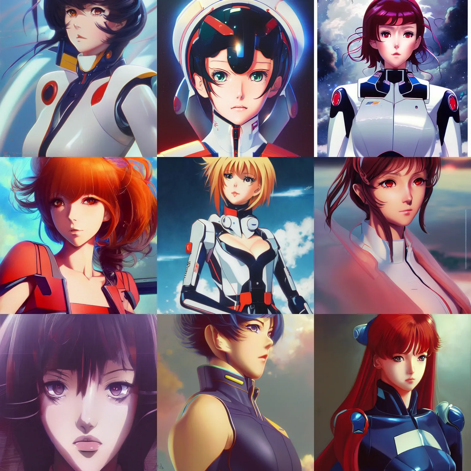 Image similar to An anime portrait of beautiful girl still from Robotech 1985 by Stanley Artgerm Lau ,WLOP, Ilya Kuvshinov ,James Jean, Andrei Riabovitchev , symmetrical