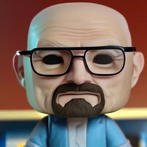 Image similar to walter white funko pop in box realistic photo