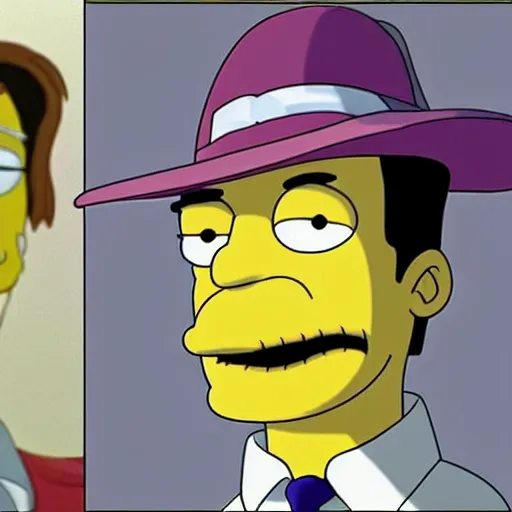 Prompt: a still of johnny depp as an animated version of himself in the simpsons