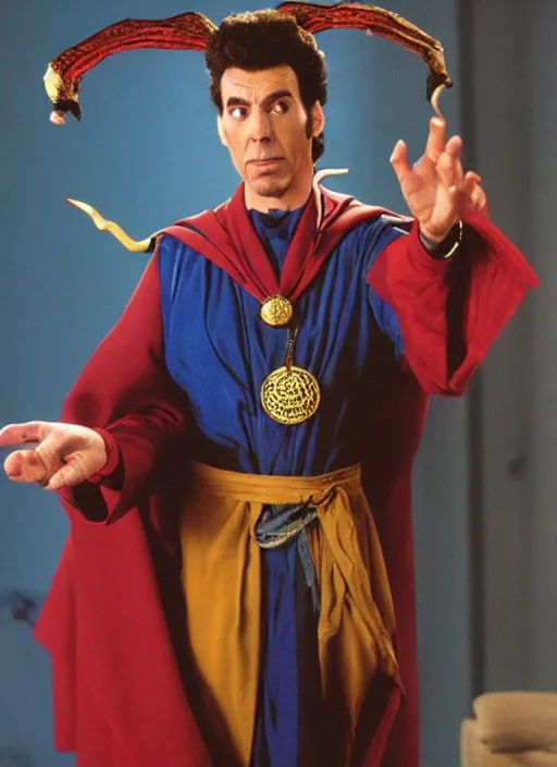 Image similar to Cosmo Kramer as Dr. Strange, Kramer's face