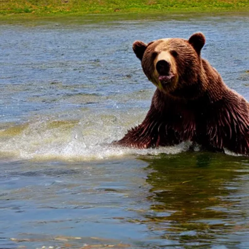 Prompt: the water was too hot and a bear attacked me. it was so funny!