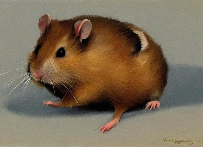 Image similar to a highly detailed beautiful portrait of an communist hamster, by gregory manchess, james gurney, james jean