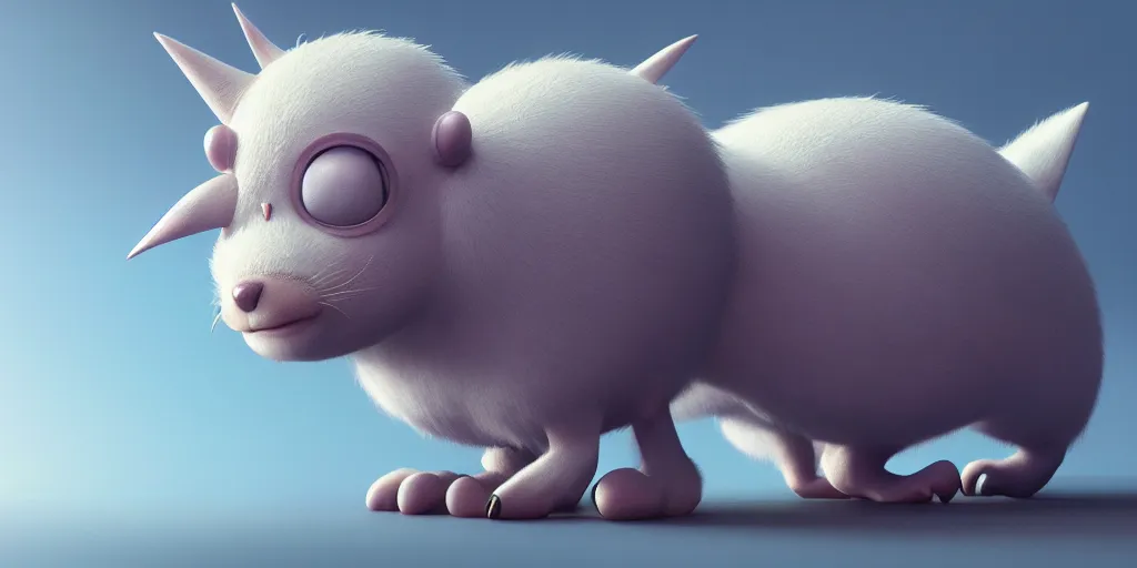 Image similar to a cute strange animal illustrated by miyazaki, sharp focus, trending on artstation, cinematic lighting, hyper realism, octane render, 8 k, hyper detailed, vivid, ultra detailed, highly detailed