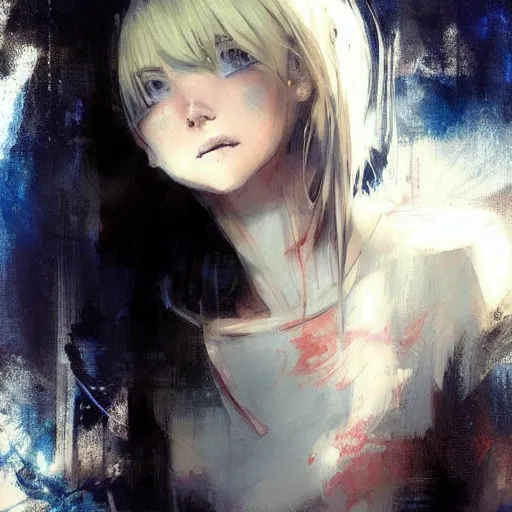 Image similar to portrait of cute anime girl, artwork by guy denning and charlie bowater,