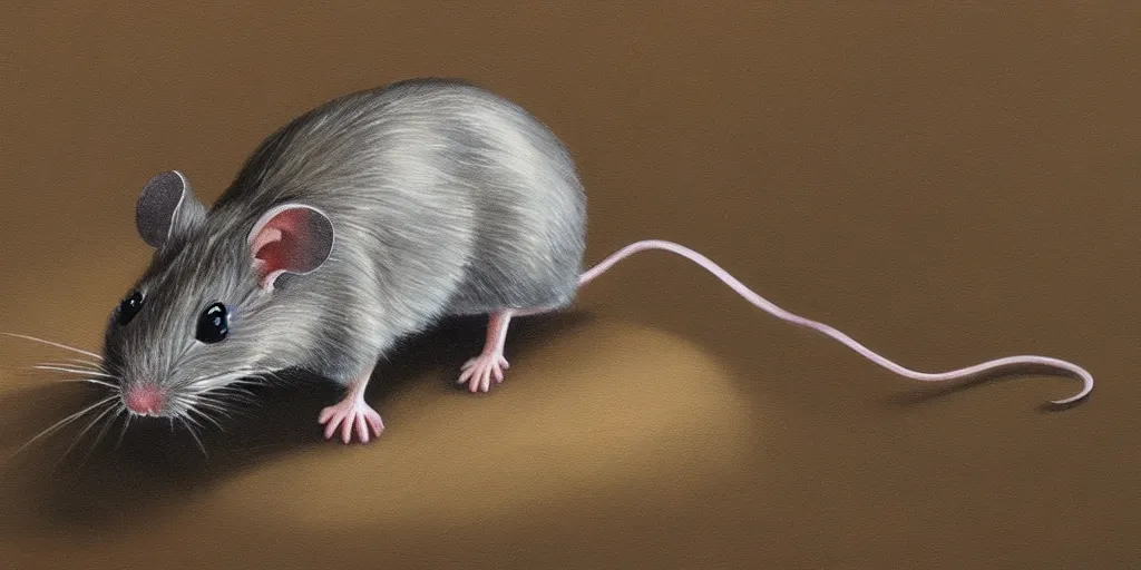 Prompt: detailed painting of a mouse thinking