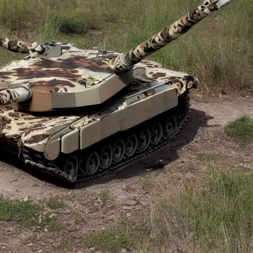 Image similar to photo of leopard tank with cheetah camouflage