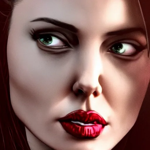Image similar to angelina jolie as black widow, 8 k, realistic, detailed,