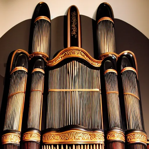 Image similar to pipe organ composed entirely of dark smoke