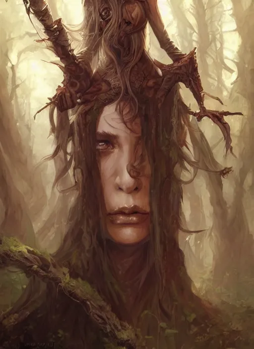 Image similar to a forest elf, beautiful, dnd character art portrait, dark fantasy art, matte fantasy painting, deviantart artstation, by jason felix by steve argyle by tyler jacobson by peter mohrbacher by paul hedley, cinema