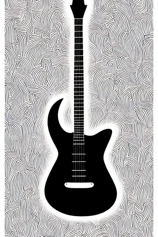 Image similar to minimalist boho style art of a guitar, illustration, vector art