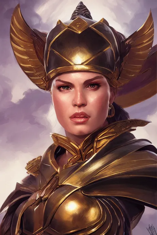 Image similar to amazon valkyrie athena, d & d, fantasy, portrait, highly detailed, headshot, digital painting, trending on artstation, concept art, sharp focus, illustration, art by artgerm and greg rutkowski and magali villeneuve