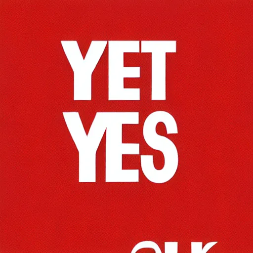 Prompt: slogan that says YES , 4k