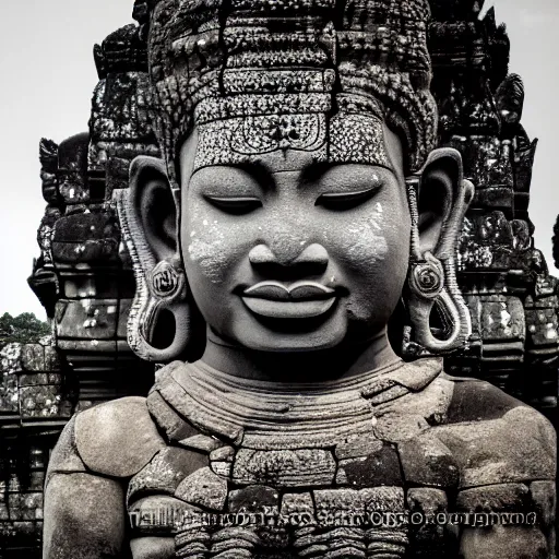 Image similar to angkor thon, asuras, giant, full body, photorealistic, photography hight quality, sharp, stones, award winning photography, canon, thierry rouzier