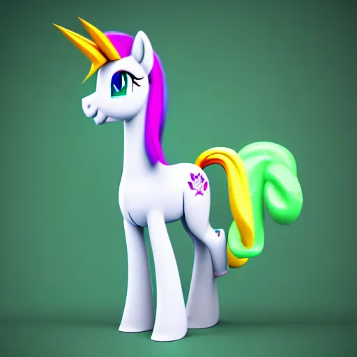 Image similar to white colored stoner pony from my little pony, marijuana themed, weed cutie mark, art, smoke everywhere, colorful, 3 d, render, blender 3 d, soft lighting, green mane, surrounded by smoke clouds spiraling around