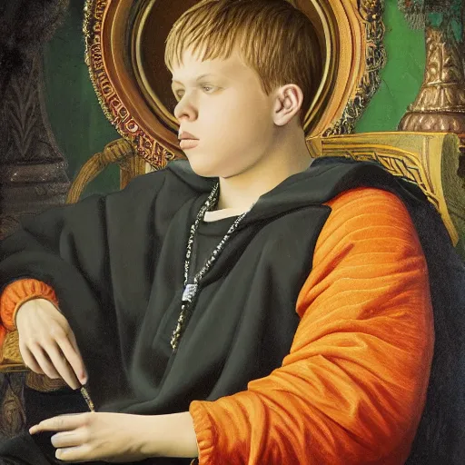 Image similar to portrait of yung lean renaissance style painting