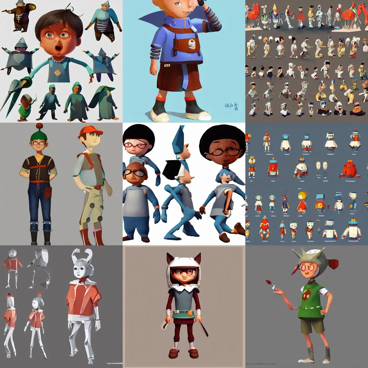 Image similar to a human avatar design for a game, character concept, concept art, character art, white background by richard scarry, pixar, kazuo oga, ghibli, yoshiyuki tomino, n. c. wyeth, aardman animations, otl archer, low poly, simplfied, exaggerated, charicature, stylised